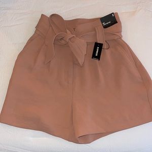 Brand new high waisted tie front shorts from Express